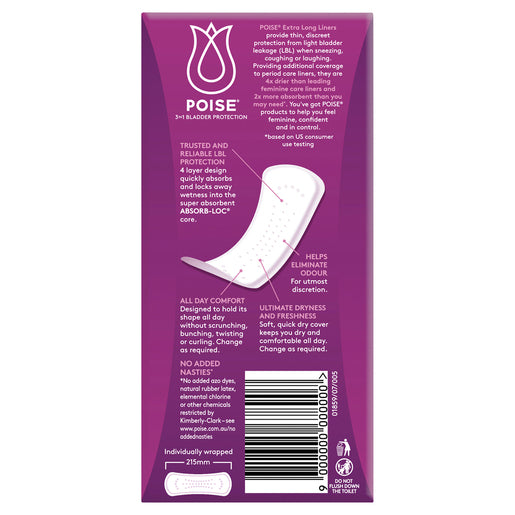 Poise Extra Long Liners 22 Pack
