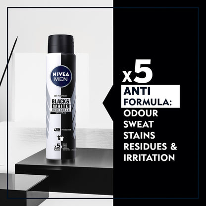 NIVEA Men Black & White Invisible Original Anti-Perspirant 250mL - GimmeNow