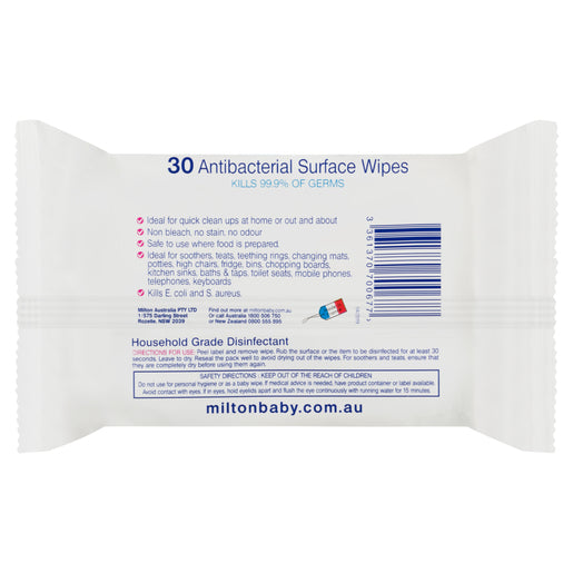 Milton Antibacterial Surface Wipes 30 Wipes