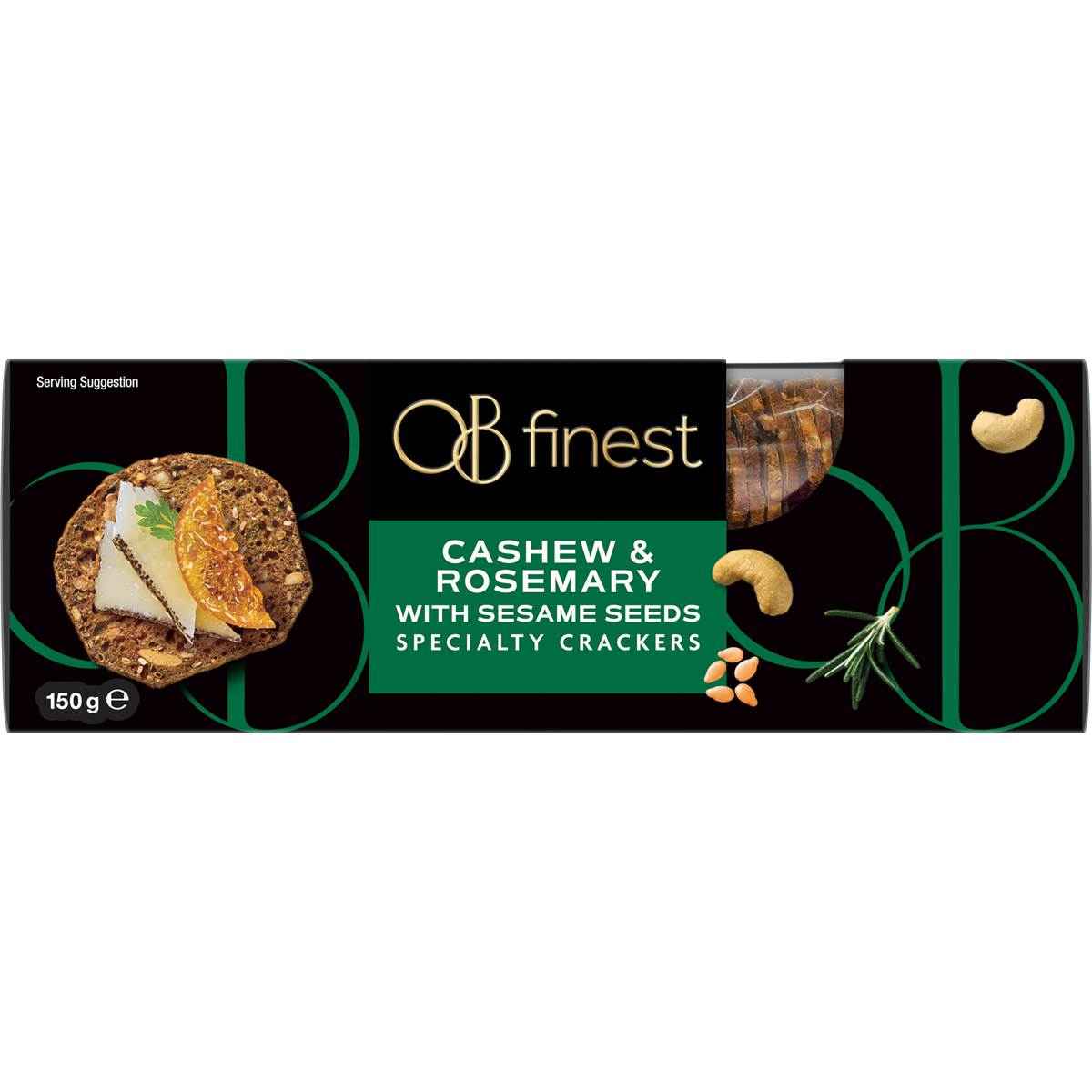 OB Finest Specialty Crackers Cashew Rosemary 150g
