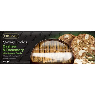 OB Finest Speciality Crackers Cashew & Rosemary With Sesame Seeds 150g