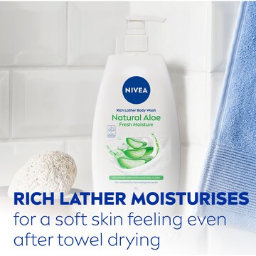 Nivea Rich Lather Natural Aloe Vera Moisturising Body Wash 1L
