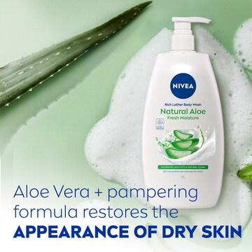 Nivea Rich Lather Natural Aloe Vera Moisturising Body Wash 1L