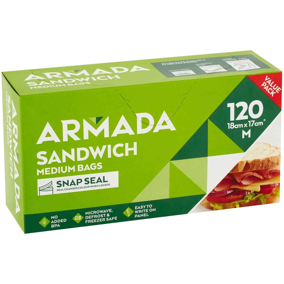 Armada Resealable Sandwich Bags 120 pack