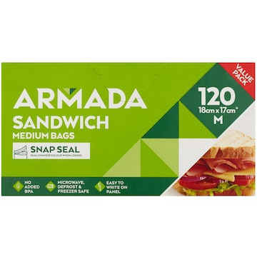 Armada Resealable Sandwich Bags 120 pack