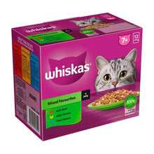 WHISKAS SENIOR 7+ YEARS WET CAT FOOD MIXED FAVOURITES IN JELLY 12X85G POUCH