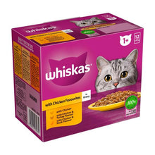 WHISKAS FAVOURITES CHICKEN IN GRAVY CAT FOOD 12X85G