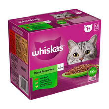 WHISKAS FAVOURITES MIXED IN GRAVY CAT FOOD 12X85G