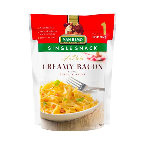 SAN REMO LA PASTA SINGLES:CREAMY BACON:.:80 GRAM