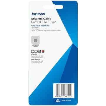 Jackson 1.5 Metre F-To-F TV Antenna Foxtel Cable With Pal Adaptors each