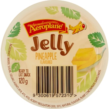 Aeroplane Ready To Eat Jelly Cup Snack Pineapple Flavour 120g
