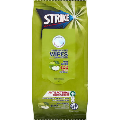 Strike Disinfectant Wipes Apple 100 Pack