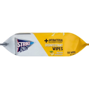 Strike Pro Disinfectant Wipes Lemon 100 pack