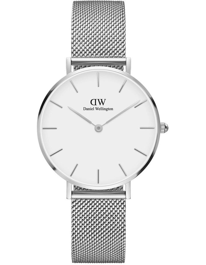 Petite Sterling 32mm Stainless Steel Quartz Watch in White/Silver