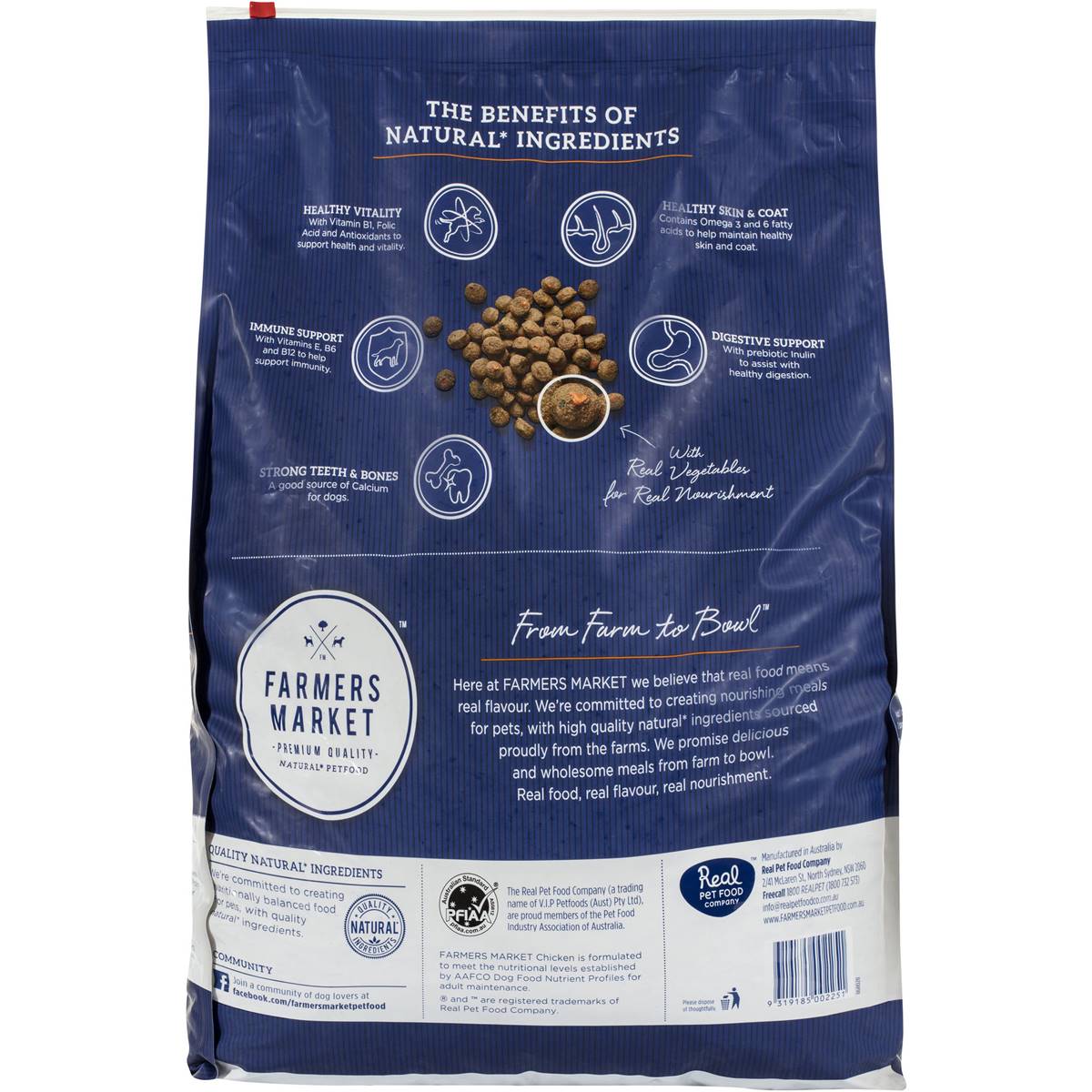 Farmers Market Adult Dry Dog Food Chicken & Farm Vegetables 6.8kg