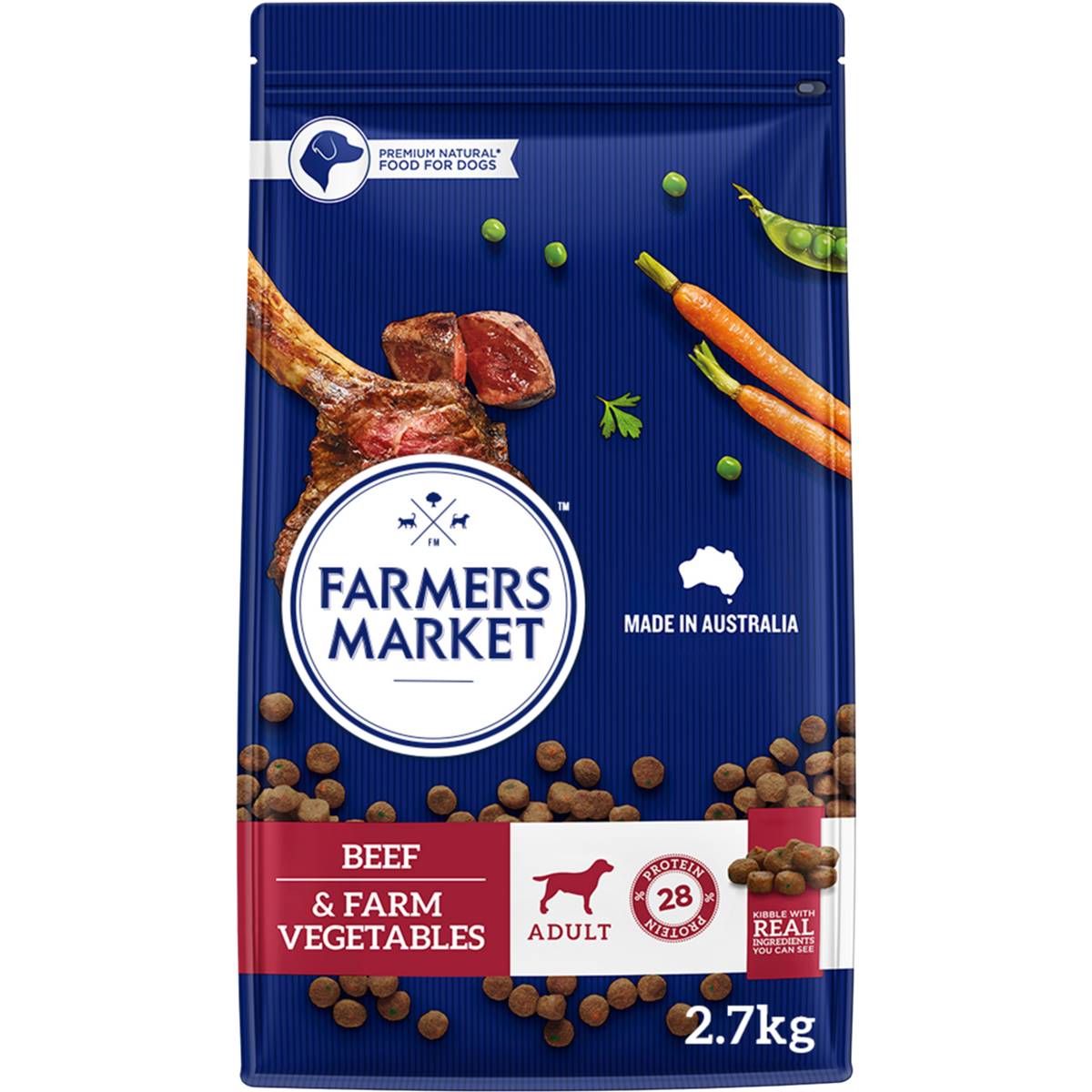 Farmers Market Adult Dry Dog Food Beef & Farm Vegetables 2.7kg