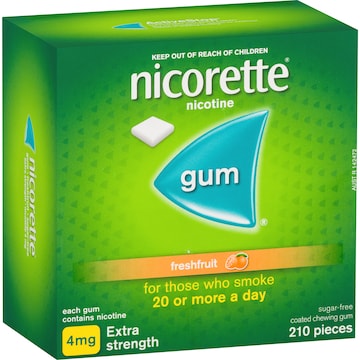 Nicorette Quit Smoking Extra Strength Nicotine Gum Freshfruit 210 pack