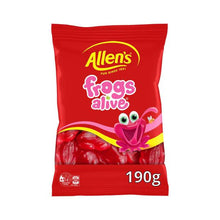 ALLEN'S LOLLIES RED FROGS ALIVE BAG 190G