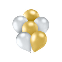 12 Piece Gold and Silver Chrome Balloons