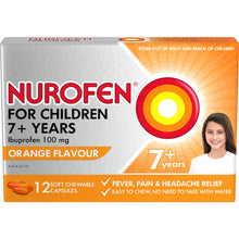 Nurofen For Children 7+ Yrs Chewable Ibuprofen Orange 12 Pack