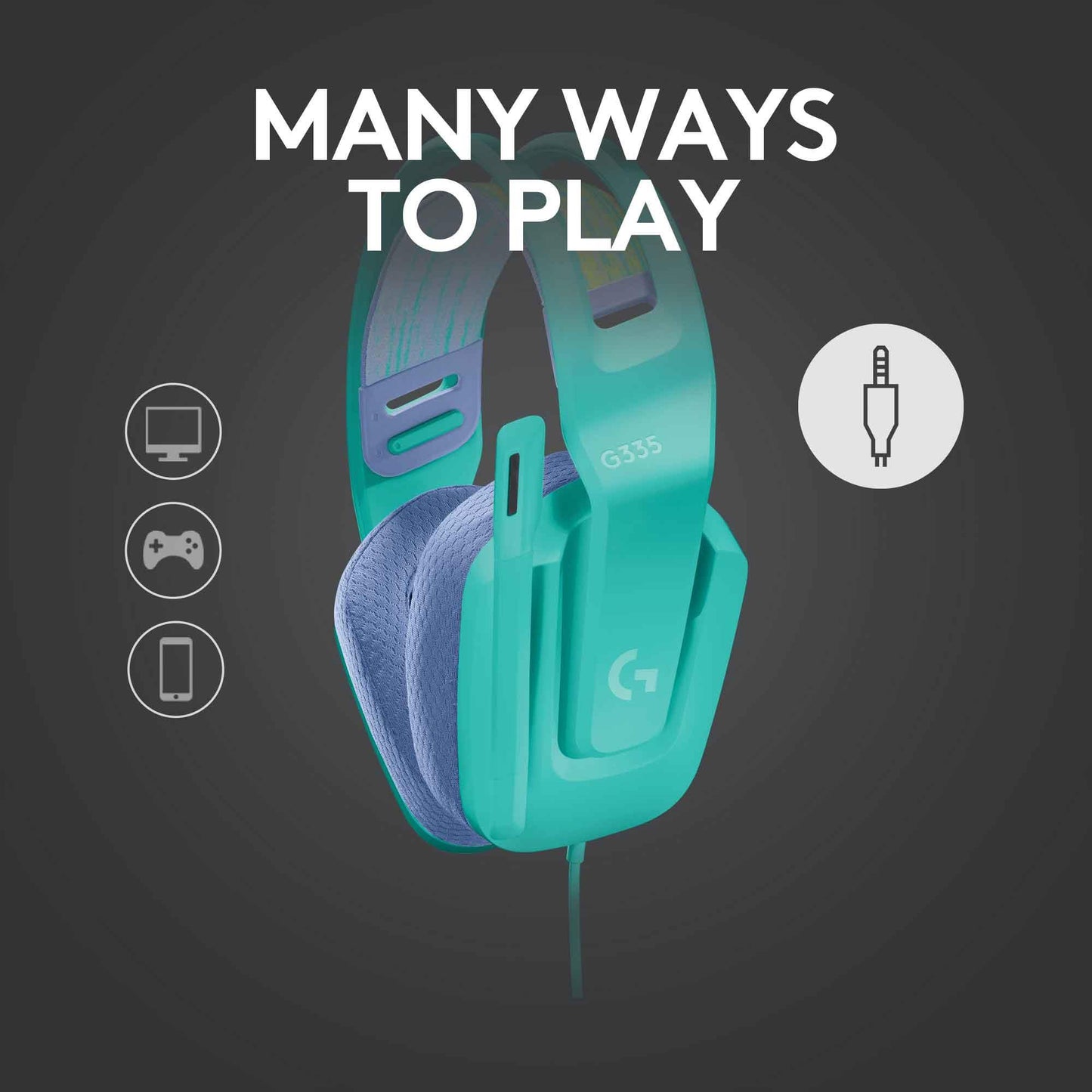 Logitech G335 Wired Gaming Headset (Mint)