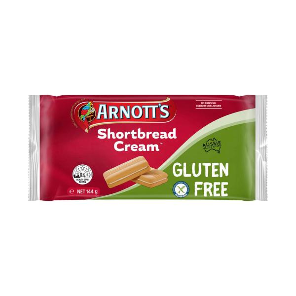 ARNOTT'S GLUTEN FREE SHORTBREAD CREAM BISCUITS 144G