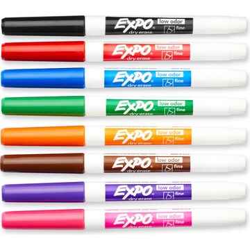 Expo Whiteboard Marker Pens Fine Point Fashion Colours 8 pack