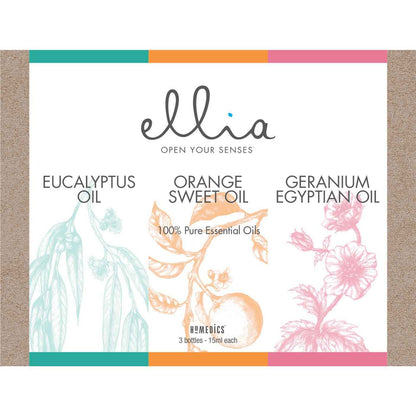 Homedics Ellia Oil 3  Pack (Eucalyptus, Orange, Geranium)
