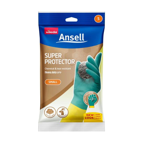 VILEDA ANSELL SMALL SUPER RUBBER GLOVES 1 PAIR