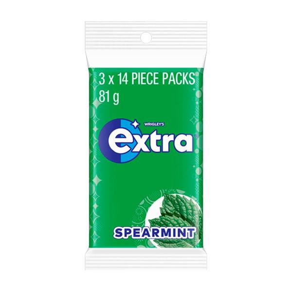 EXTRA SPEARMINT SUGAR FREE CHEWING GUM 3X27G