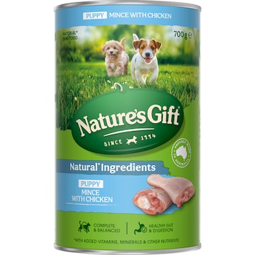 Nature's Gift Puppy Wet Dog Food Mince With Chicken 700g