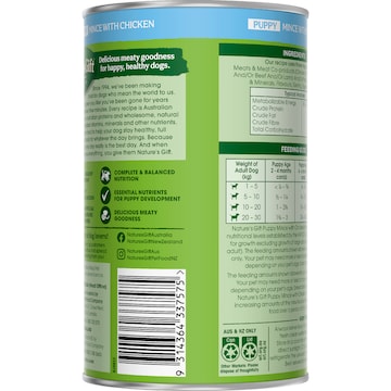 Nature's Gift Puppy Wet Dog Food Mince With Chicken 700g