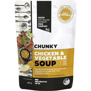 South Australian Gourmet Food Company Chunky Chicken & Vegetable Soup Pouch 430g