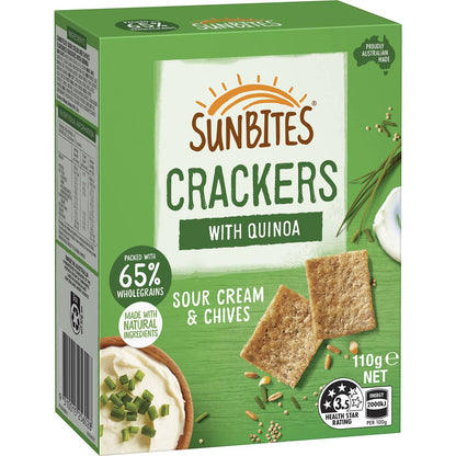 Sunbites Biscuit Crackers Share Pack Sour Cream & Chives 110g