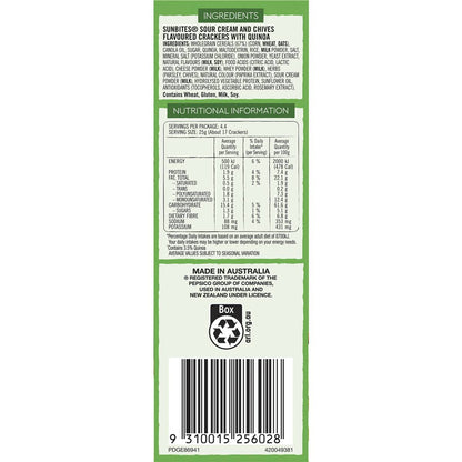 Sunbites Biscuit Crackers Share Pack Sour Cream & Chives 110g