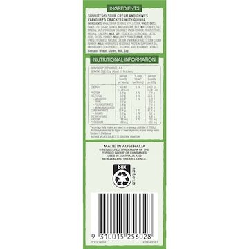 Sunbites Biscuit Crackers Share Pack Sour Cream & Chives 110g