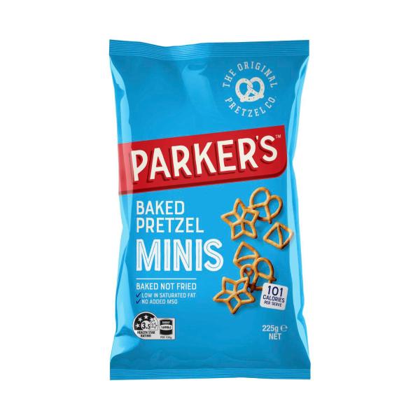 PARKERS PRETZELS:BAKED MINIS:.:225 GRAM