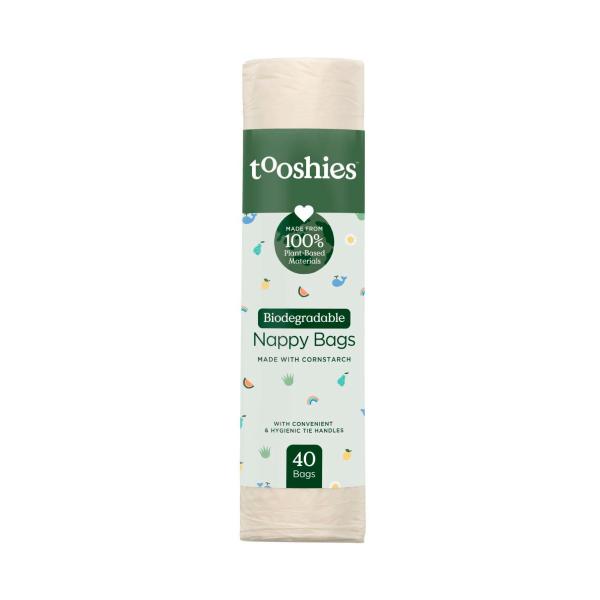 TOOSHIES BIODEGRADABLE NAPPY BAGS 40PACK