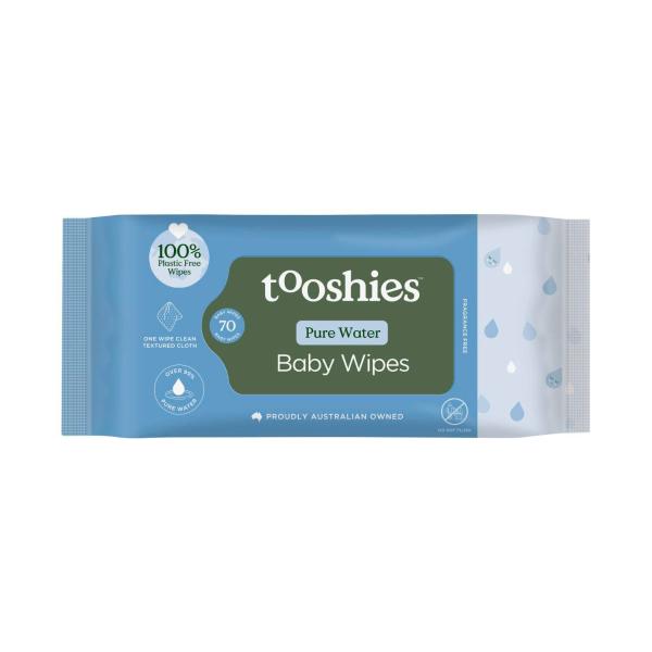 TOOSHIES WATER BABY WIPES 70PACK