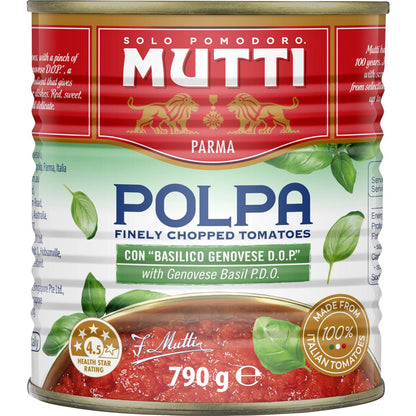 Mutti Polpa Finely Chopped Tomatoes With Basil 790g