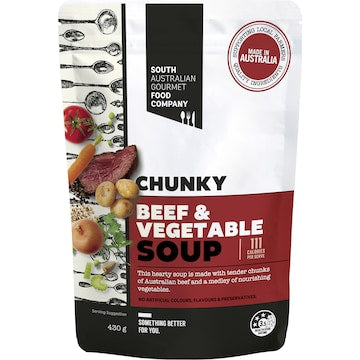 South Australian Gourmet Food Company Chunky Beef & Vegetable Soup Pouch 430g