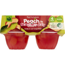 Woolworths Peach In Strawberry Jelly 4 Pack