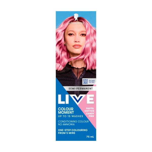 SCHWARZKOPF LIVE COLOUR PASTELS COTTON CANDY PINK 75ML
