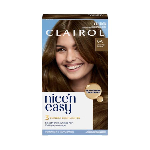 CLAIROL NICE'N EASY 6A LIGHT ASH BROWN PERMANENT HAIR COLOUR