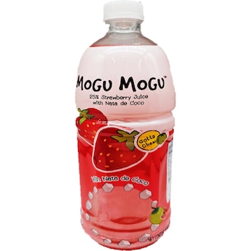 Mogu Mogu Strawberry Juice Drink With Nata De Coco 1L