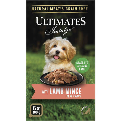 Ultimates Indulge With Lamb Mince In Gravy Dog Food 100g x 6 pack