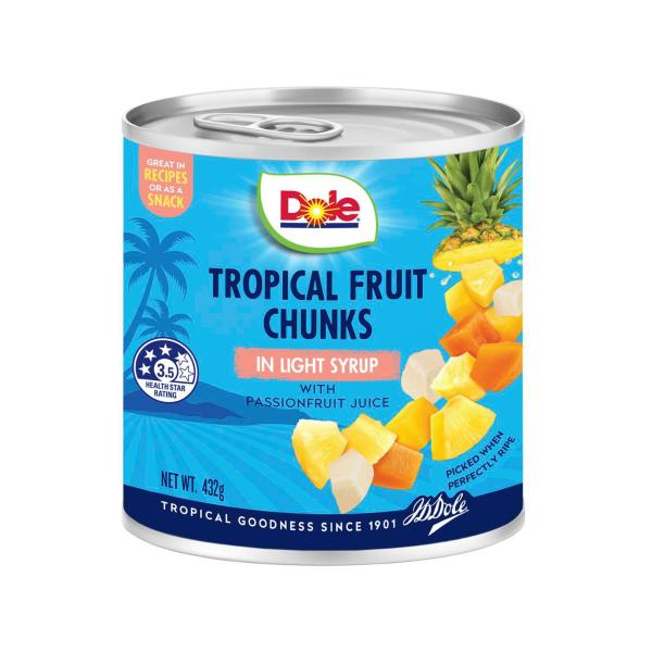 DOLE TROPICAL FRUIT CHUNKS IN LIGHT SYRUP  432G