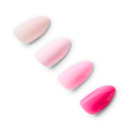 OXX Cosmetics 100 Pack Artificial Nails with Adhesive - Almond Shape, Pink