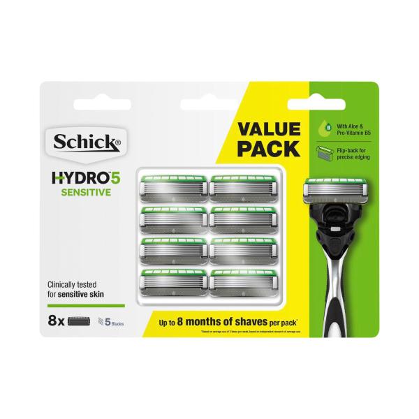 SCHICK HYDRO 5 SENSITIVE RAZOR  BLADES REFILLS 8 PACK
