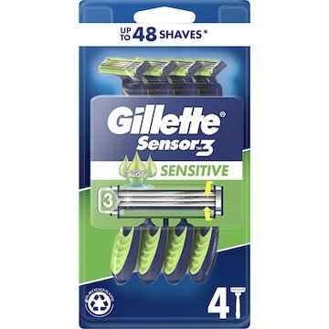 Gillette Sensor3 Mens Disposable Razors for Sensitive Skin 4 pack